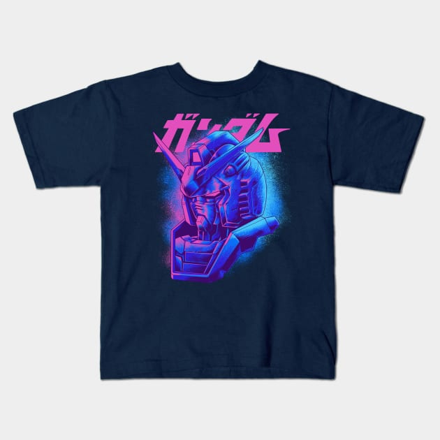 Retro Gundam Style Kids T-Shirt by WahyudiArtwork